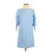 H&M Casual Dress - Shift: Blue Print Dresses - Women's Size 2