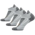 Facool Men's Running Socks Dry FitSeamless Toe Sport Comfort Quarter Hiking Camping Socks 3 Pairs Light Grey&White X-Large