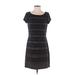 White House Black Market Casual Dress - Sheath: Black Print Dresses - Used - Size Small