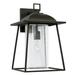 17 Stories 16.25" H Seeded Glass Outdoor Wall Lantern Aluminum/Glass in Brown | 13.25 H x 8.5 W x 9.25 D in | Wayfair