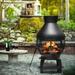 Red Barrel Studio® 43.5" H x 20" W Iron Wood Burning Outdoor Fire Pit Cast Iron in Black/Brown/Gray | 43.5 H x 20 W x 20 D in | Wayfair