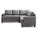 Gray Reclining Sectional - Ebern Designs Rockson Designs Askey Extra Padded Tufted Navy Blue Sectional Polyester | 36 H x 80 W x 34 D in | Wayfair