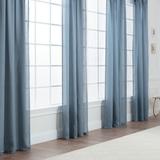 Chanasya Faux Belgian Flax Semi-Sheer Window Kitchen Bedroom Curtain Panel Pair (Set of 2)