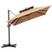 VredHom 10 Ft Square Double Top Cantilever Patio Umbrella with Cross Stand