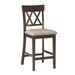 Fabric Wooden Counter Height Chair with Double X Back Design - 11.75 H x 17.25 W x 41.5 L