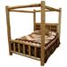 White Cedar Log - Canopy Bookshelf Bed