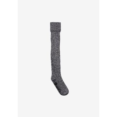 Women's Microfiber Over The Knee Socks by MUK LUKS in Ebony Ivory (Size ONE)