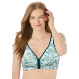 Plus Size Women's Cotton Comfort Front-Close No-Wire Bra by Catherines in Vine Floral (Size 48 D)