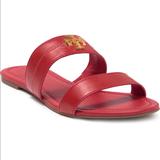 Tory Burch Shoes | Last Pair!!!!Tory Burch Everly Leather Slide Sandal | Color: Red | Size: Various