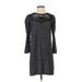 Ann Taylor LOFT Casual Dress - Shift: Gray Print Dresses - Women's Size 2X-Small Petite