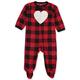 Carter's Baby Infant Picot Heart Plaid Footed Coverall - red/Black, 6 Months