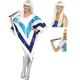 Super Trooper Cape/Poncho Adult Costume + Wig + Microphone Womens 70s One Size Fancy Dress Adult - One Size