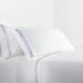 Latitude Run® Anastatia White w/ Embroidered Stripes 350 Thread Count Classic Modern Rustic Sheet Set /Sateen/100% Cotton | Queen | Wayfair