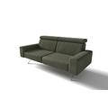DOMO. Collection Rosario Sofa, 2,5er Garnitur mit Nackenfunktion, 2,5 Sitzer Couch, 204x98x81 cm, Polstergarnitur in dunkelgrün