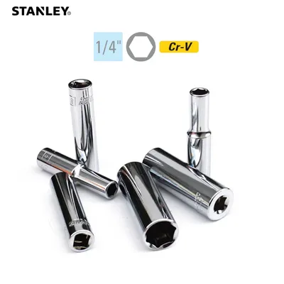 Stanley – clé à douille métrique à douille profonde 6PT 1/4 1 pièce 4mm 5mm 6mm 7mm 8mm 9mm à