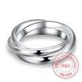 Fafa – Bijoux en argent Sterling 925 pour hommes et femmes anneaux De mariage trois cercles