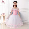 Robe de ballet rose pour filles jupe tutu justaucorps en velours vêtements de danse ballerine