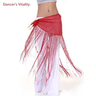 Costumes de danse du ventre en maille paillettes nouveau style longue écharpe de hanche pour