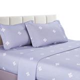 Lilliana 4-piece Grey Floral Wholly Cotton Bedsheet Set