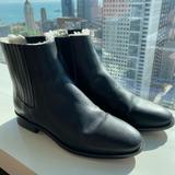 J. Crew Shoes | J. Crew Sherpa Lined Black Leather Bootie Size 9 | Color: Black | Size: 9