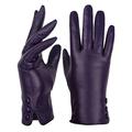 GSG Womens Touchscreen Leather Gloves Warm Fleece Lined Winter Driving Gloves Purple Large
