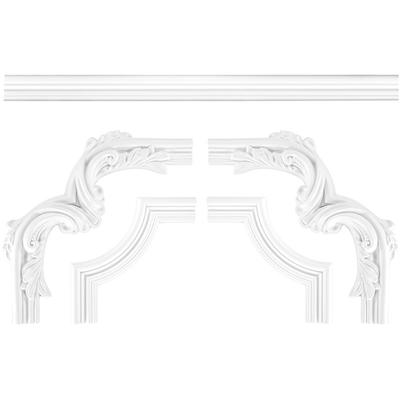 Grand Decor - Wand- und Deckenumrandung Fries Stuck pu stoßfest CR818: Segment CR818B - 300 x 300 x