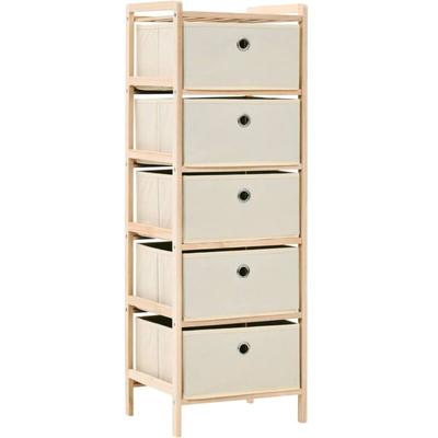 Korb-Kommode mit 5 Stoffkörben Zedernholz Beige Vidaxl Image