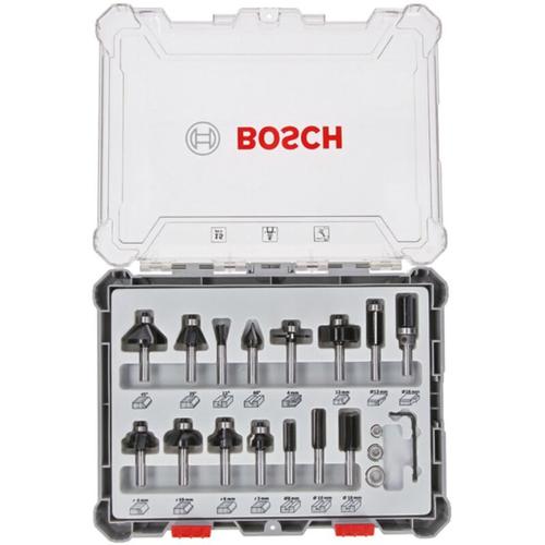 Bosch - Freihandfräser-Set. 6-mm-Schaft. 15-teilig