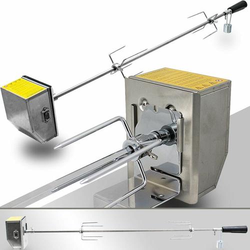 Elektrischer Grillspieß Drehspieß Drehspiess Grill Gasgrill Rotisserie BBQ Spieß mit Motor 90cm