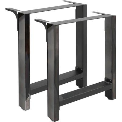 Tischbeine aus lackiertem Stahl 2er Set 60x72cm Vierkantrohre pulverbeschichtet Tischkufen Image