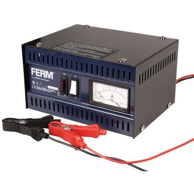 FERM BCM1021 - Batterieladegerät 6/12V - Mit Startfunktion und Ein Set Batteriepolklemmen