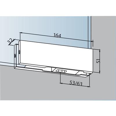 Unterer Eckbeschlag dorma pt 10, Glas 10 mm, Alu silber eloxiert (03.100) Glastürbeschlag - Zubehör Image