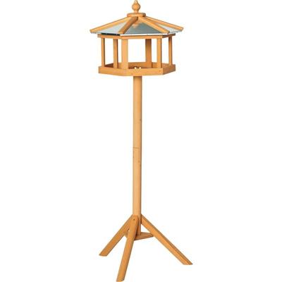Pawhut - Vogelhaus mit Ständer wetterfestes Vogelfutterhaus mit wetterfestem Zinkdach Futterhaus