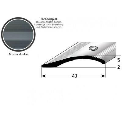 Ausgleichsprofil / Anpassungsprofil Creston, Ausgleich: 2 - 16 mm, 40 mm breit, Aluminium eloxiert,