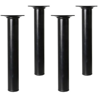 Ms Beschläge - 4er Set Möbelstempel Schwarz Ausführung Rund ø 30mm Höhe 250mm Tischfüße Metall Image