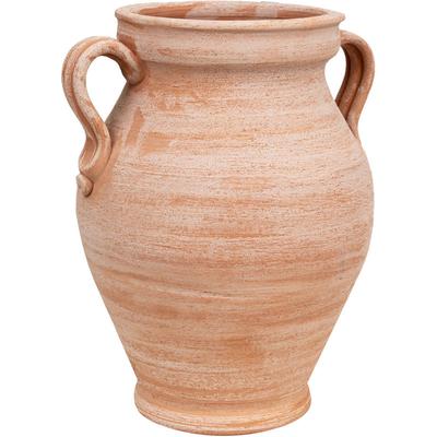 Regenschirmständer, terrakotta-amphora/vase mit ringen, handgefertigt, für pflanzen und blumen.