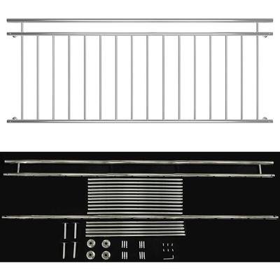 Balkongeländer 225CM Edelstahl Stabgeländer Balkon Brüstung Fenstergiiter - Melko Image