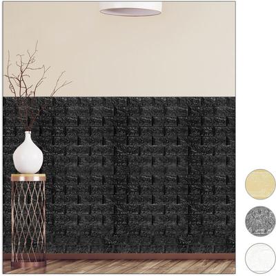 Wandpaneele selbstklebend, 10er Set, dekorative Steinoptik, 3D Paneele, weicher Schaumstoff, Image