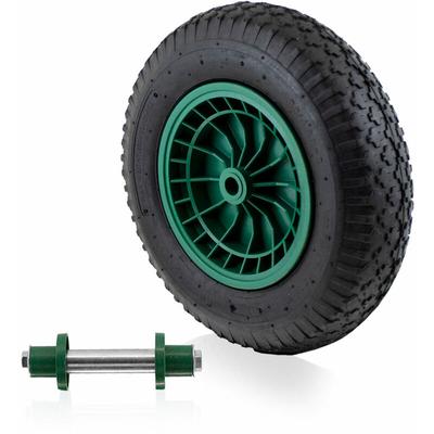 Ersatzrad Schubkarrenrad Schubkarre Rad Reifen Luftrad Luftbereifung Felge 4.80/4.00 max 250Kg mit Image