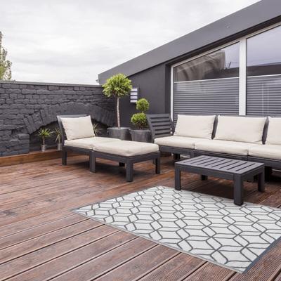 Esschert Design - Outdoor-Teppich 180x121 cm Grau und Weiß OC25 Mehrfarbig