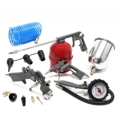 Wiltec - Druckluftset 13-teilig mit 4 Druckluftpistolen, Düsen und 5m Spiralschlauch Image