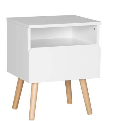 Nachttisch Nachtkommode Nachtschrank Beistelltisch Sofatisch, mit Schublade und Offenem Fach, mit Image