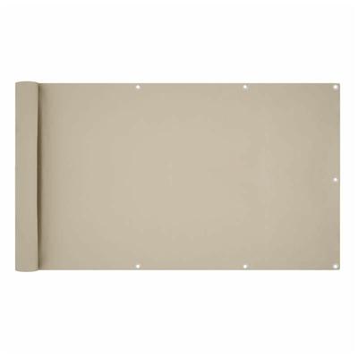 Balkonsichtschutz Balkonbespannung Sichtschutz Balkonverkleidung blickdicht 6 m Creme / 75x600cm Image