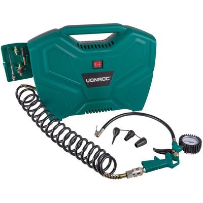 Tragbarer Kompressor 1100 w – 8 bar – Ölfrei – 180 l/m – Inkl. 11 Zubehörteile Image