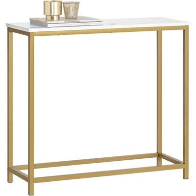 FSB29-G Konsolentisch mit goldenem Metallrahmen Flurtisch Dekotisch Sideboard Beistelltisch