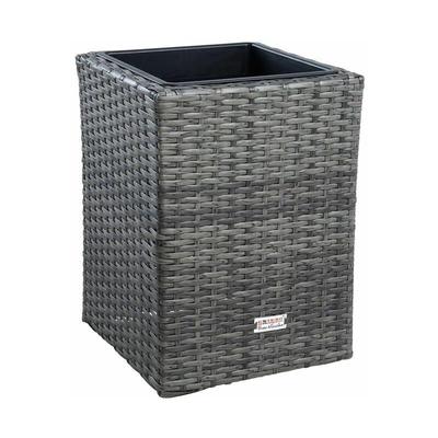 Estexo - Polyrattan Blumenkübel Pflanzkübel 40 cm Rattan Blumentopf Übertopf Anthrazit