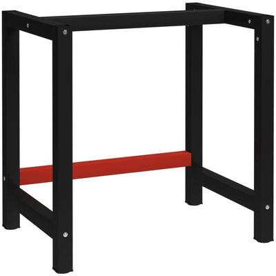 Werkbankgestell Metall 80x57x79 cm Schwarz und Rot Vidaxl