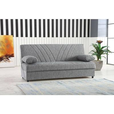 Dmora - Schlafsofa Ramon, 3-Sitzer-Container-Schlafsofa mit 2 Kissen inklusive, Wohnzimmersofa aus Image