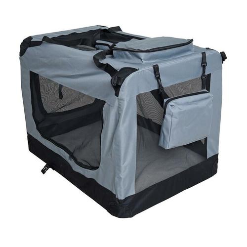 Transportbox Hundebox Faltbox XXL Transporttasche faltbar Tierbox Hunde Box Grau