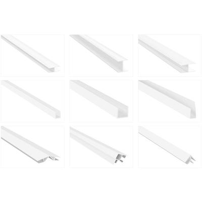 Einfassprofile pvc weiß 2m - h / u & Winkel Aufnahmeprofile, viele Modelle - HJ:U-Abschlussprofile, Image